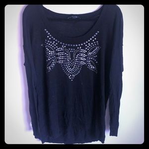 Rock & Republic black pullover w/ appliqués